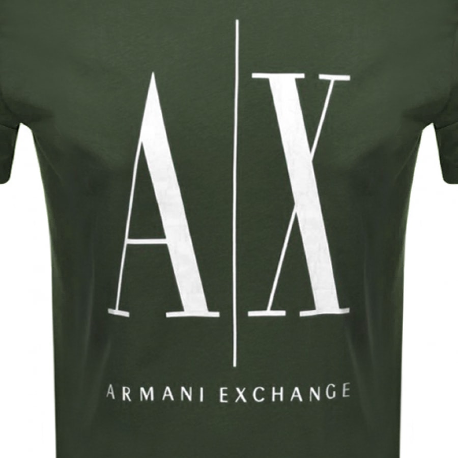 Alternative Image for ProductArmani Exchange Crew Neck Logo T Shirt Green3